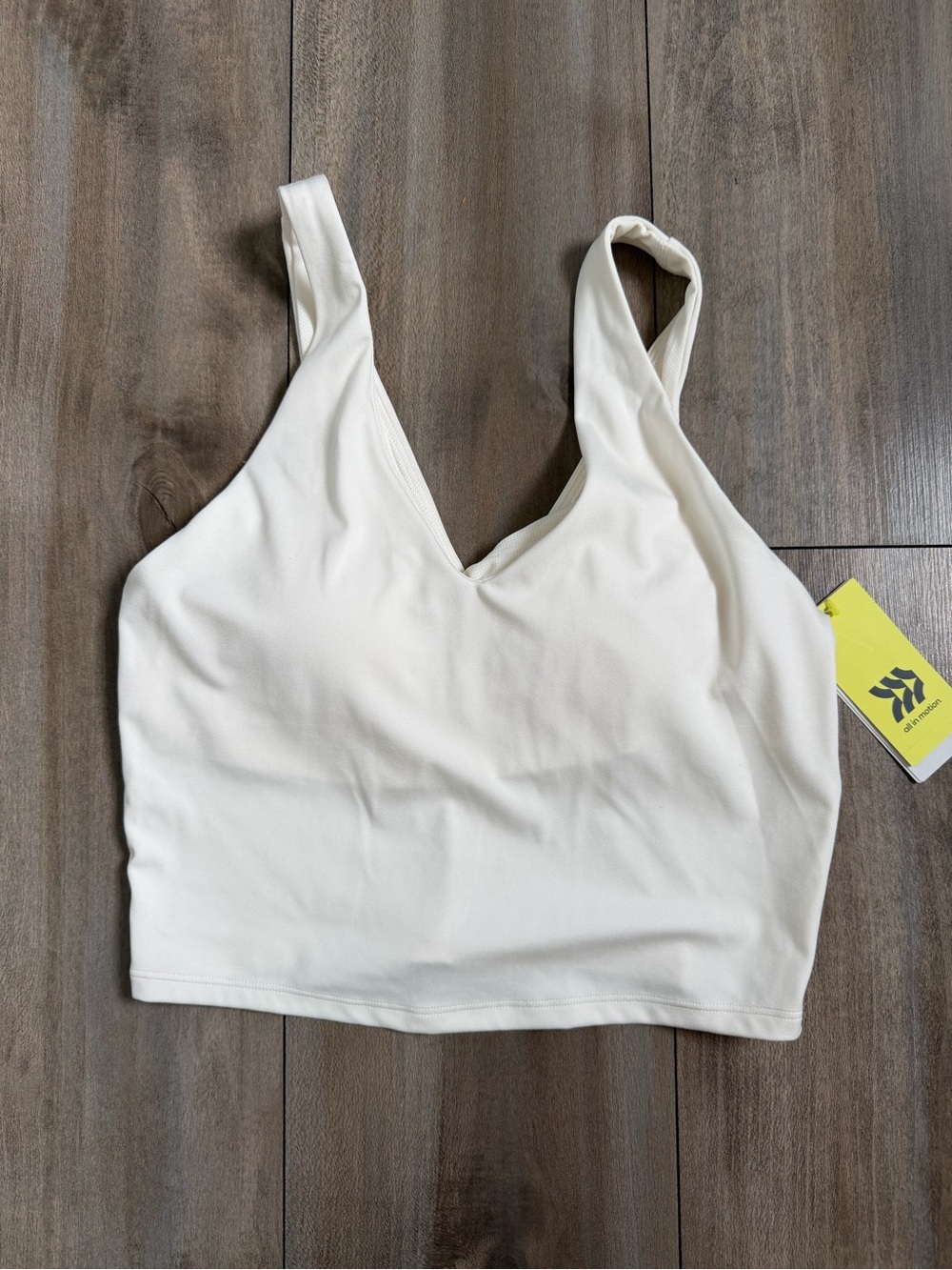 all in motion Cream V-Neck Crop  sport Tank